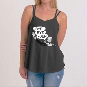 Funny Donald Trump Republican Bye Bye Den Vote Trump Women's Strappy Tank