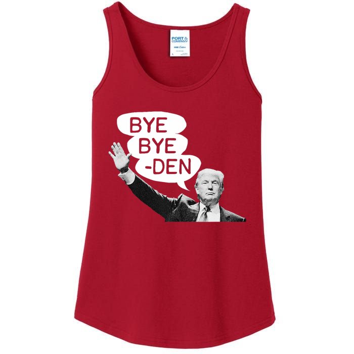 Funny Donald Trump Republican Bye Bye Den Vote Trump Ladies Essential Tank