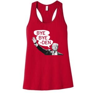 Funny Donald Trump Republican Bye Bye Den Vote Trump Women's Racerback Tank