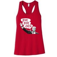 Funny Donald Trump Republican Bye Bye Den Vote Trump Women's Racerback Tank