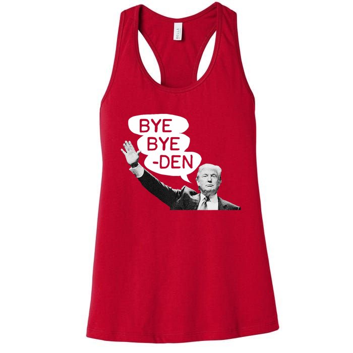 Funny Donald Trump Republican Bye Bye Den Vote Trump Women's Racerback Tank