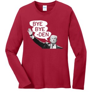 Funny Donald Trump Republican Bye Bye Den Vote Trump Ladies Long Sleeve Shirt