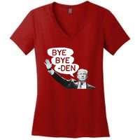 Funny Donald Trump Republican Bye Bye Den Vote Trump Women's V-Neck T-Shirt