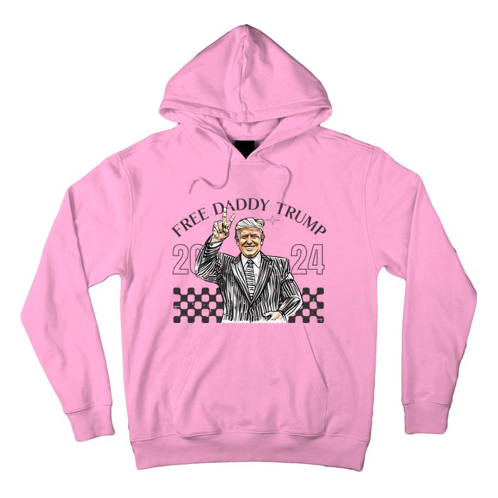 Free Daddy Trump 2024 Supporter Funny Trendy Hoodie