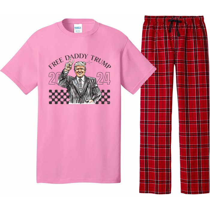 Free Daddy Trump 2024 Supporter Funny Trendy Pajama Set