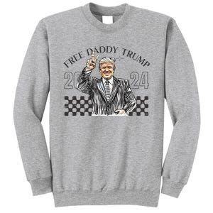 Free Daddy Trump 2024 Supporter Funny Trendy Sweatshirt