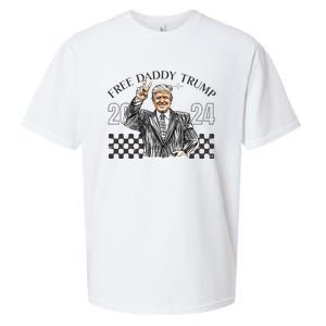 Free Daddy Trump 2024 Supporter Funny Trendy Sueded Cloud Jersey T-Shirt