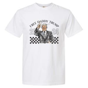 Free Daddy Trump 2024 Supporter Funny Trendy Garment-Dyed Heavyweight T-Shirt