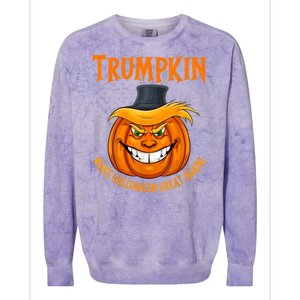 Funny Donald Trump Make Halloween Great Again Trumpkin 2024 Colorblast Crewneck Sweatshirt