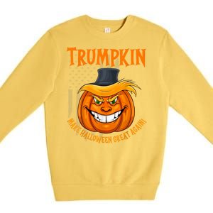 Funny Donald Trump Make Halloween Great Again Trumpkin 2024 Premium Crewneck Sweatshirt