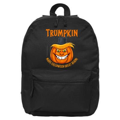 Funny Donald Trump Make Halloween Great Again Trumpkin 2024 16 in Basic Backpack