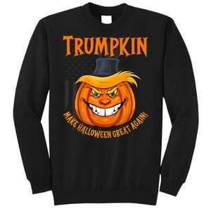 Funny Donald Trump Make Halloween Great Again Trumpkin 2024 Tall Sweatshirt