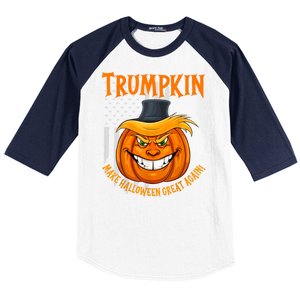 Funny Donald Trump Make Halloween Great Again Trumpkin 2024 Baseball Sleeve Shirt