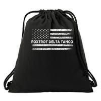 Foxtrots Delta Tangos Funny US Flag Foxtrots Deltas Tangos Drawstring Bag