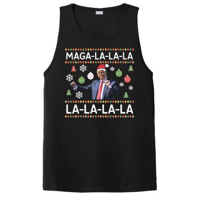 Funny Donald Trump Ugly Christmas Sweater. Maga La La La PosiCharge Competitor Tank