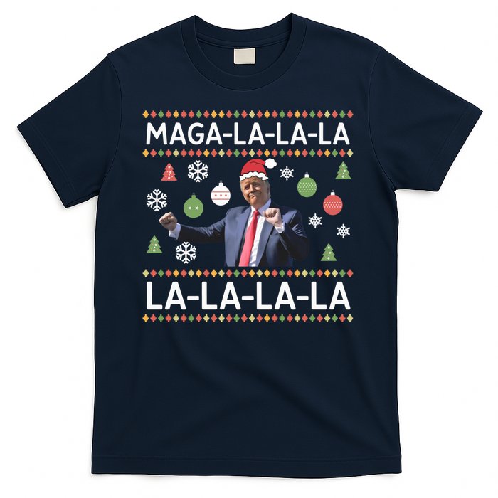 Funny Donald Trump Ugly Christmas Sweater. Maga La La La T-Shirt