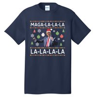 Funny Donald Trump Ugly Christmas Sweater. Maga La La La Tall T-Shirt