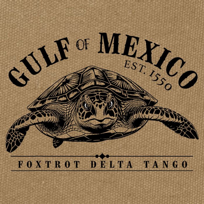 Foxtrot Delta Tango Turtle Gulf Of Mexico Protest Cotton Canvas Backpack