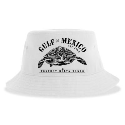 Foxtrot Delta Tango Turtle Gulf Of Mexico Protest Sustainable Bucket Hat