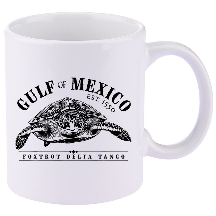 Foxtrot Delta Tango Turtle Gulf Of Mexico Protest 11oz C Handle Ceramic Mug