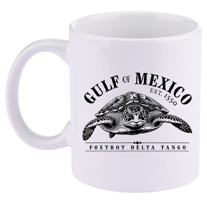 Foxtrot Delta Tango Turtle Gulf Of Mexico Protest 11oz C Handle Ceramic Mug