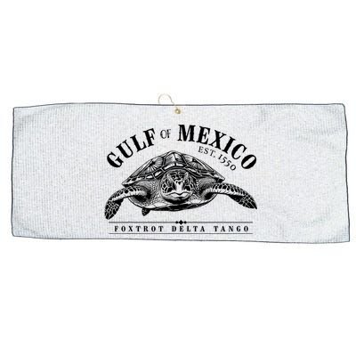 Foxtrot Delta Tango Turtle Gulf Of Mexico Protest Large Microfiber Waffle Golf Towel