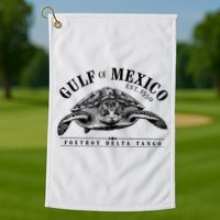 Foxtrot Delta Tango Turtle Gulf Of Mexico Protest Golf Towel