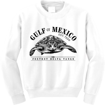 Foxtrot Delta Tango Turtle Gulf Of Mexico Protest Kids Sweatshirt