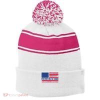 Foxtrots Delta Tangos Funny Foxtrots Delta Tangos Patriotic T-Shirt Stripe Pom Pom Beanie