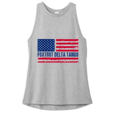 Foxtrots Delta Tangos Funny Foxtrots Delta Tangos Patriotic T-Shirt Ladies PosiCharge Tri-Blend Wicking Tank