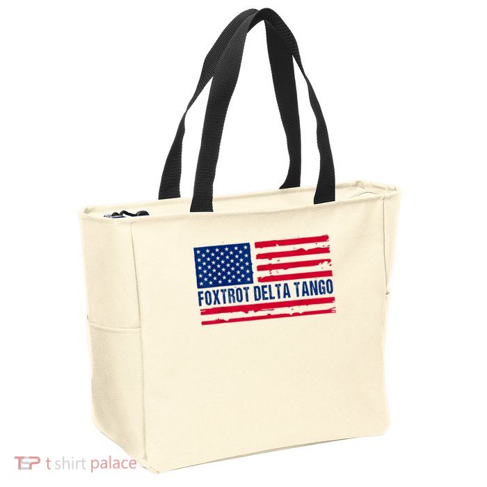 Foxtrots Delta Tangos Funny Foxtrots Delta Tangos Patriotic T-Shirt Zip Tote Bag