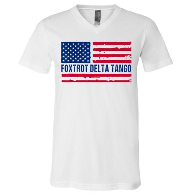 Foxtrots Delta Tangos Funny Foxtrots Delta Tangos Patriotic T-Shirt V-Neck T-Shirt