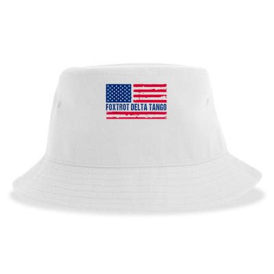 Foxtrots Delta Tangos Funny Foxtrots Delta Tangos Patriotic T-Shirt Sustainable Bucket Hat