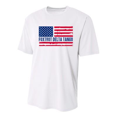 Foxtrots Delta Tangos Funny Foxtrots Delta Tangos Patriotic T-Shirt Youth Performance Sprint T-Shirt