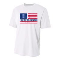 Foxtrots Delta Tangos Funny Foxtrots Delta Tangos Patriotic T-Shirt Youth Performance Sprint T-Shirt