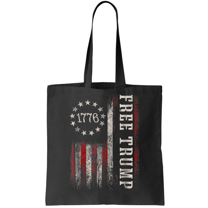 Free Donald Trump Republican Support Pro Trump American Flag Tote Bag