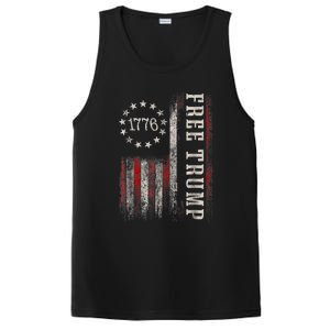 Free Donald Trump Republican Support Pro Trump American Flag PosiCharge Competitor Tank