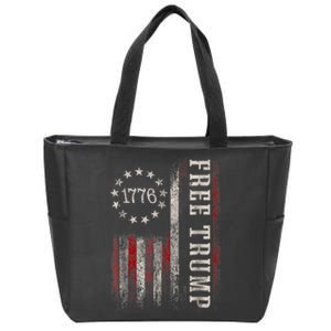 Free Donald Trump Republican Support Pro Trump American Flag Zip Tote Bag