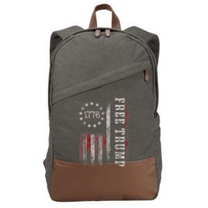 Free Donald Trump Republican Support Pro Trump American Flag Cotton Canvas Backpack