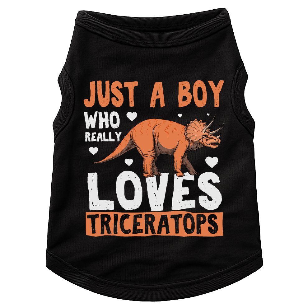 Funny Dinosaur Triceratops for boy Doggie Tank