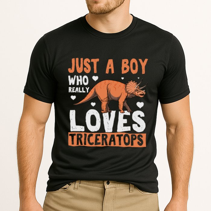 Funny Dinosaur Triceratops for boy Cooling Performance Crew T-Shirt