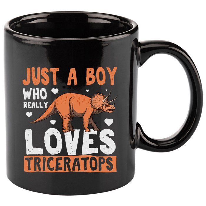 Funny Dinosaur Triceratops for boy 11oz C Handle Ceramic Mug