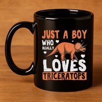 Funny Dinosaur Triceratops for boy 11oz C Handle Ceramic Mug