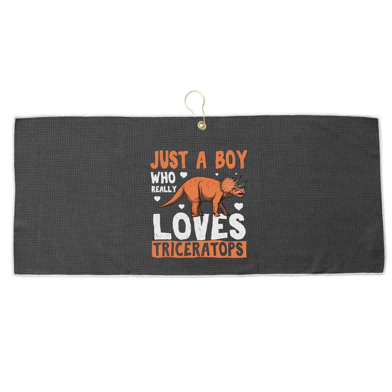 Funny Dinosaur Triceratops for boy Large Microfiber Waffle Golf Towel