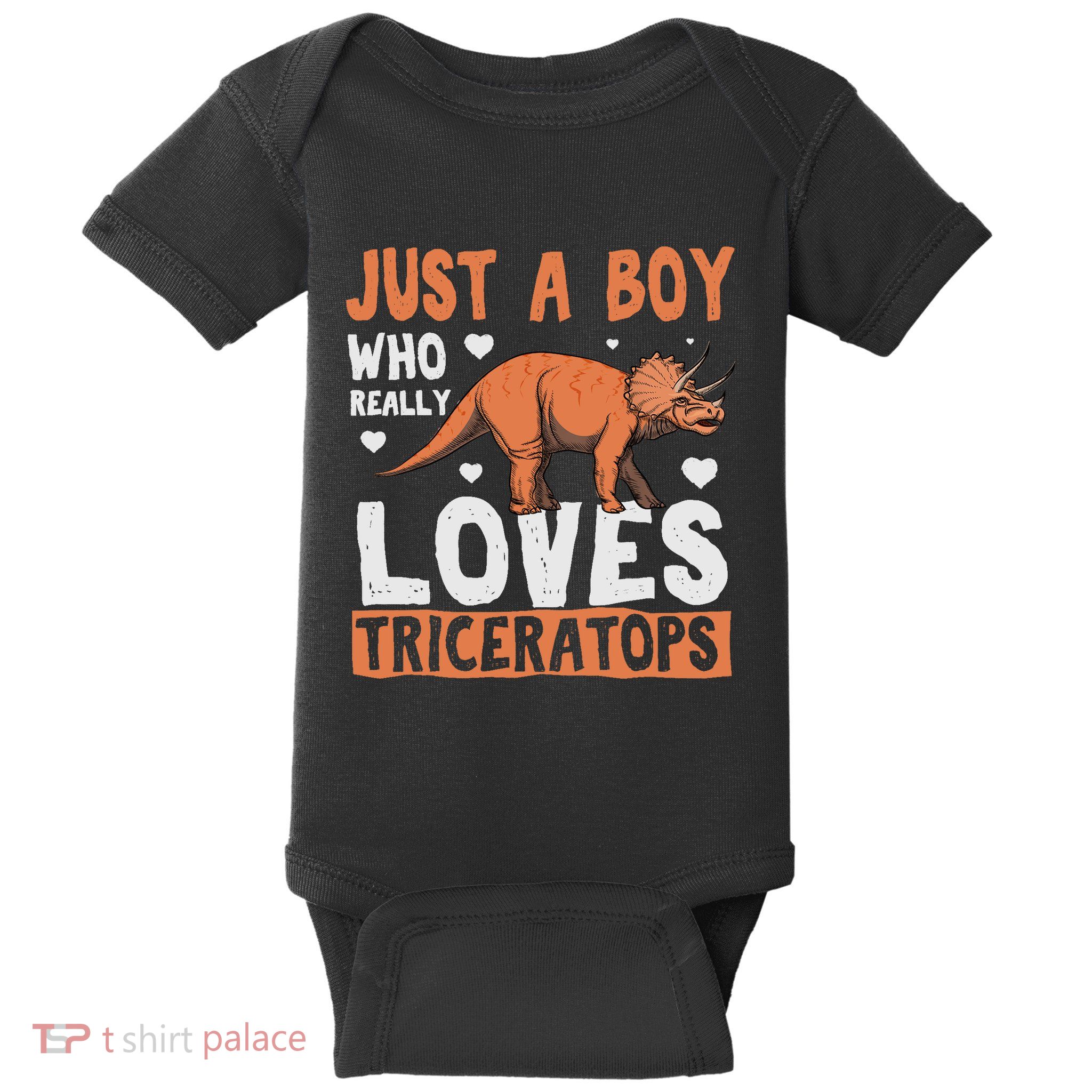 Funny Dinosaur Triceratops for boy Baby Bodysuit