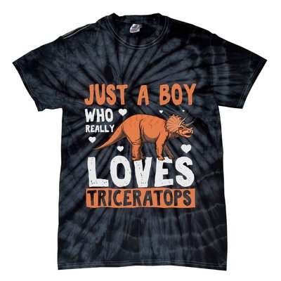 Funny Dinosaur Triceratops for boy Tie-Dye T-Shirt