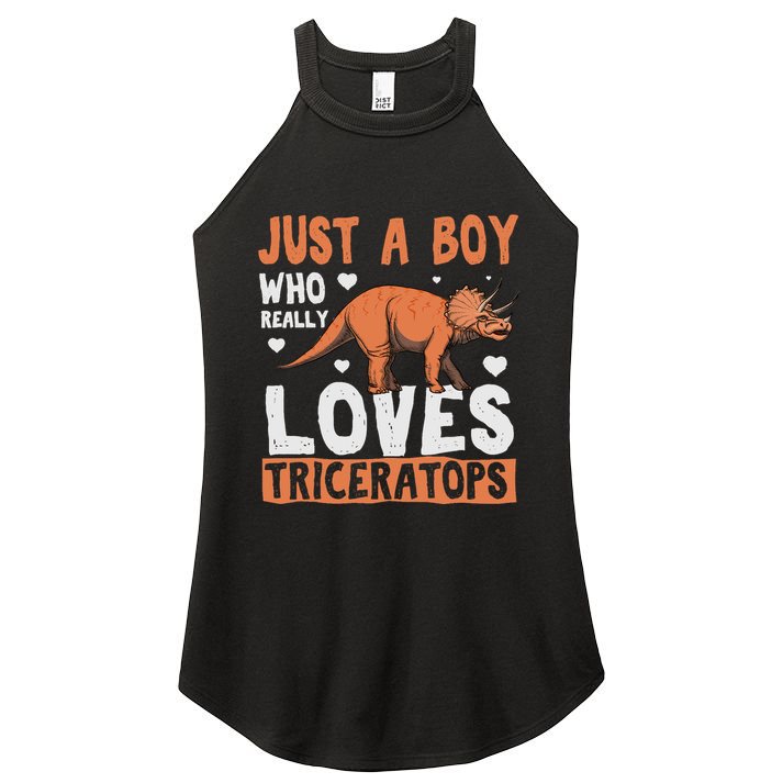 Funny Dinosaur Triceratops for boy Women's Perfect Tri Rocker Tank