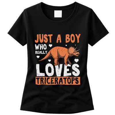 Funny Dinosaur Triceratops for boy Womens T-Shirt