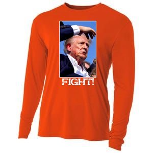 Fight Donald Trump Rally Gun Shot Fired Shooting Pennsylvania Cooling Performance Long Sleeve Crew