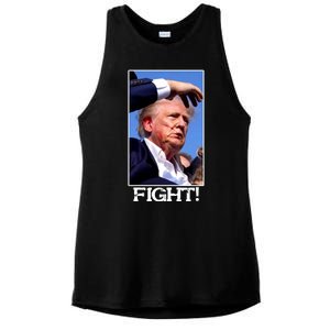 Fight Donald Trump Rally Gun Shot Fired Shooting Pennsylvania Ladies PosiCharge Tri-Blend Wicking Tank